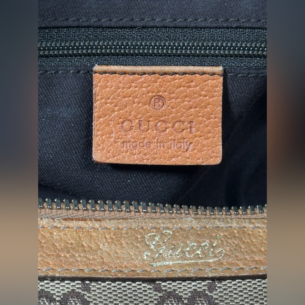 GUCCI Mini Boston Bag Abby GG Canvas BRW Distressed Designer Hand Bag Authentic - Picture 11 of 16